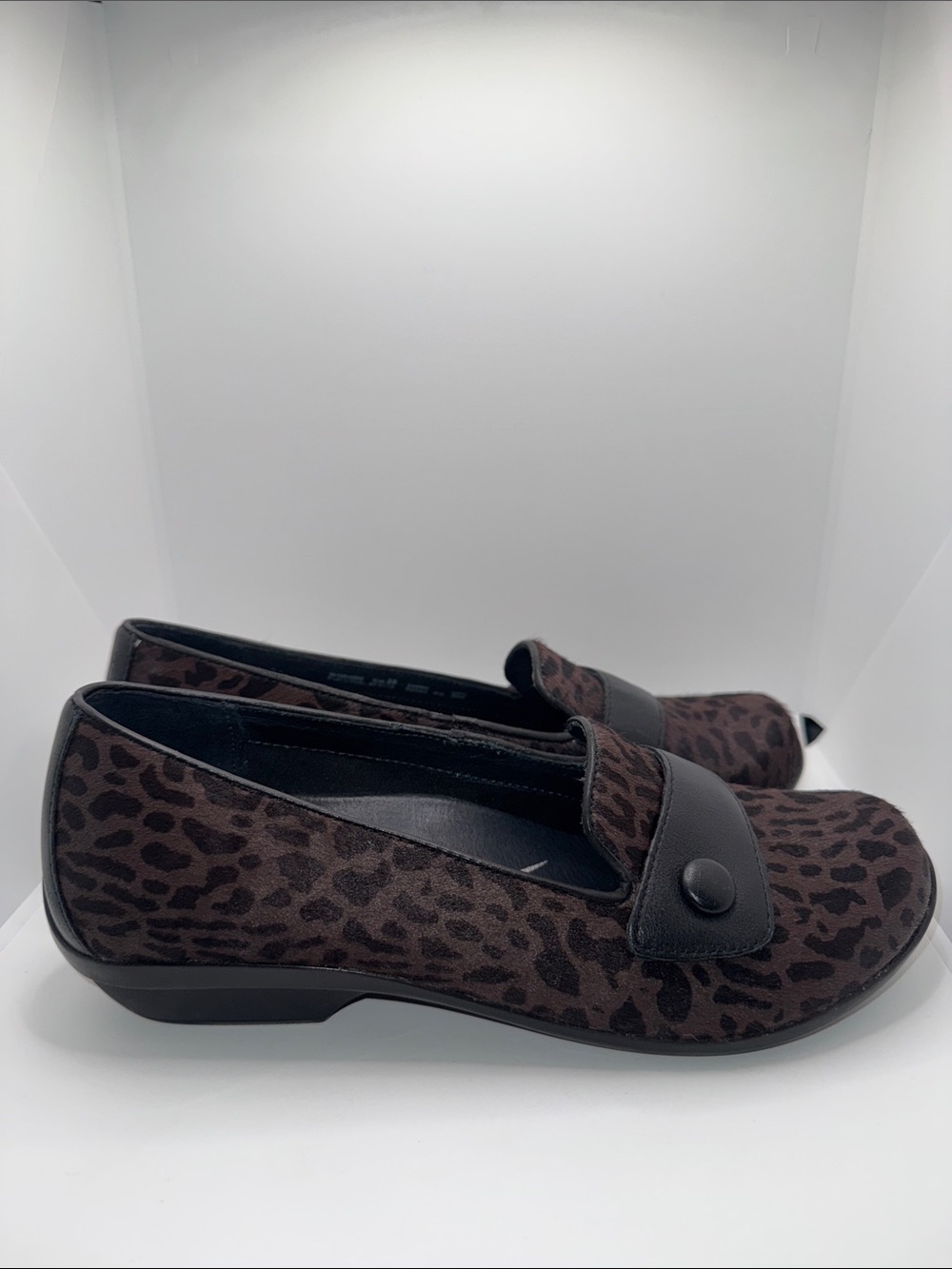 Dansko Brown Leopard Print Slip-On Loafers
